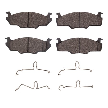 Dynamic Friction Co 5000 Advanced Brake Pads - Semi Metallic and Hardware Kit, Long Pad Wear, 1551-0158-01